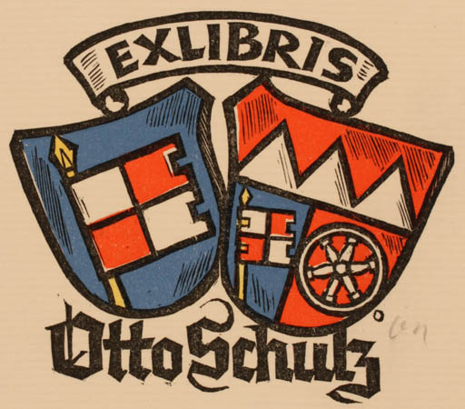 Exlibris by Herbert S. Ott from Germany for Otto Schulz - Heraldry 