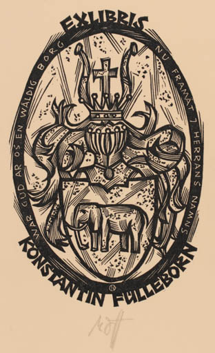 Exlibris by Norbert H. Ott from Germany for Konstantin Fülleborn - Heraldry 