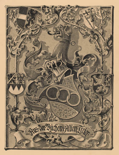 Exlibris by L. M. Rheude from Germany for Albert Treier - Heraldry 