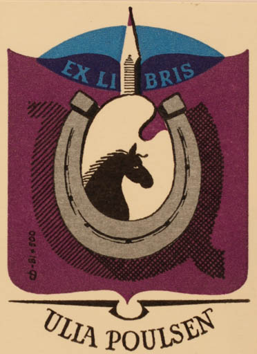 Exlibris by Christian Blæsbjerg from Denmark for Ulla Poulsen - Horse 