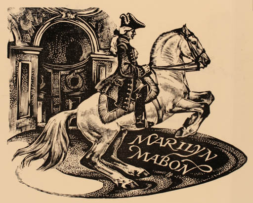 Exlibris by Leslie Benenson from Great Britain for Marilyn Mabon Boyd - Horse Horseman/Rider 