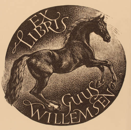 Exlibris by Leslie Benenson from Great Britain for Guus Willemsen - Horse 