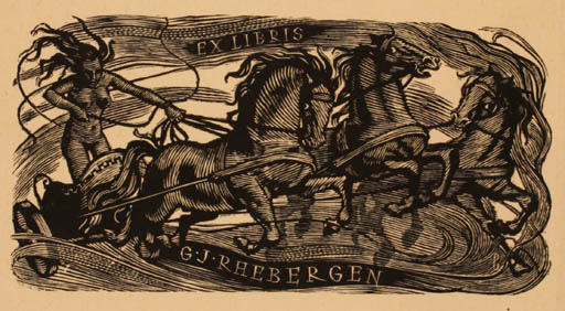 Exlibris by Vojtech Cinybulk from Czechoslovakia for G. Jan Rhebergen - Horse Woman 