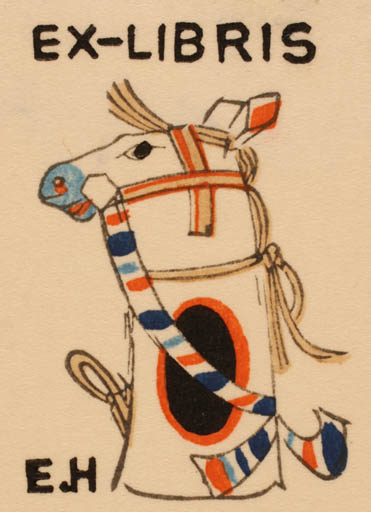 Exlibris by Eiichi Hirose from Japan for Eiichi Hirose - Horse 