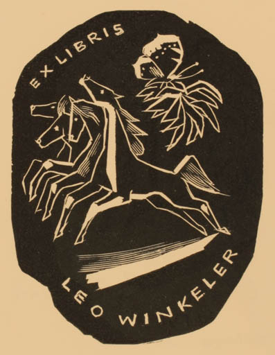 Exlibris by Emil Kotrba from Czechoslovakia for Leo Winkeler - Horse 