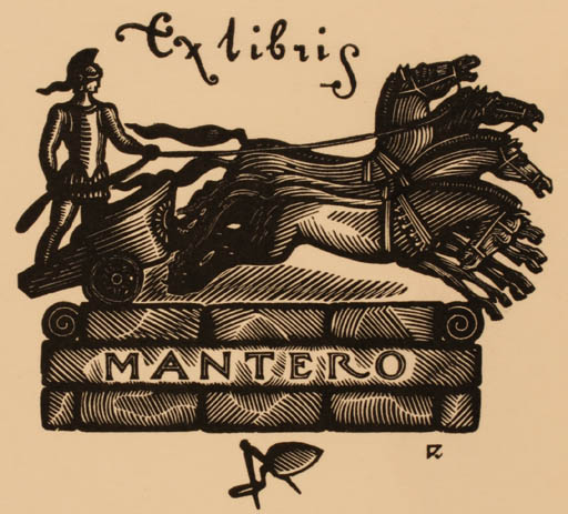 Exlibris by Gershon Kravtsov from Russia for ? ? - Classical antiquity Horse 