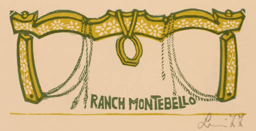 Exlibris by Maria Elisa Leboroni from Italy for Ranch Montebello - 