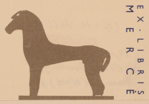 Exlibris by V. Oliva from Portugal for ? Mercé - Horse 