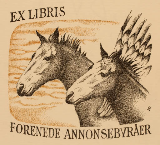 Exlibris by Henry Schjærven from Norway for Thor Björn Schyberg - Horse 