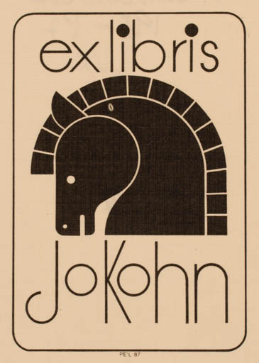 Exlibris by P. Schlechter from Luxembourg for Jo Kohn - Horse 