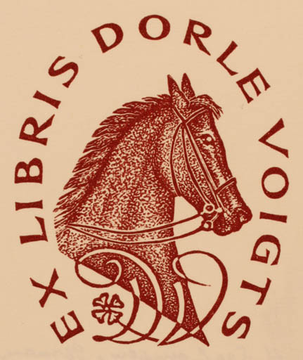 Exlibris by H. Seehausen from Germany for Dorle Voigts - Horse 