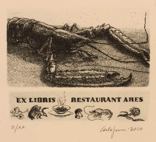 Exlibris by Carla Fusi from Italy for Restaurant Ares - Fauna Food 