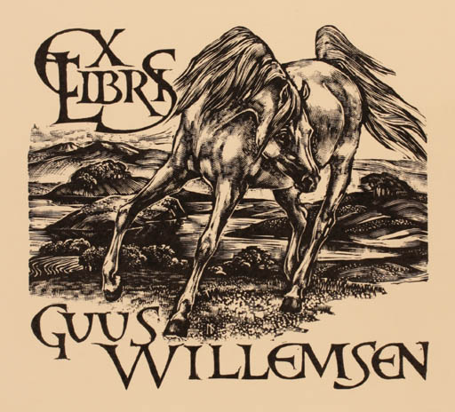 Exlibris by Leslie Benenson from Great Britain for Guus Willemsen - Horse 