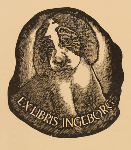 Exlibris by Michel Wierczerniak from Belgium for Ingeborg ? - Dog 
