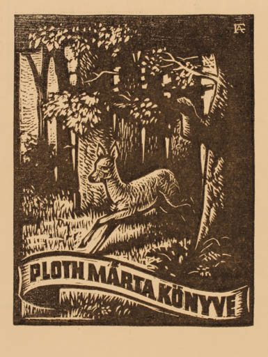 Exlibris by Antal Fery from Hungary for Márta Ploth - Fauna 