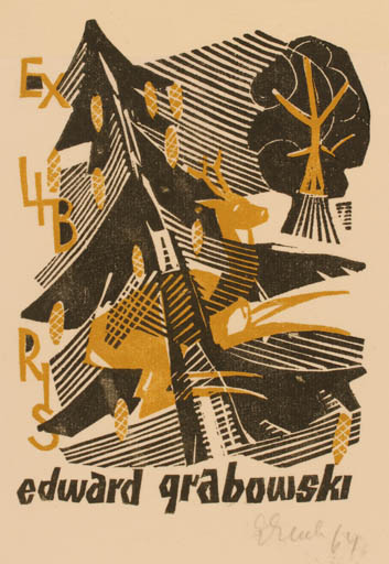 Exlibris by Edward Grabowski from Poland for Edward Grabowski - Fauna 