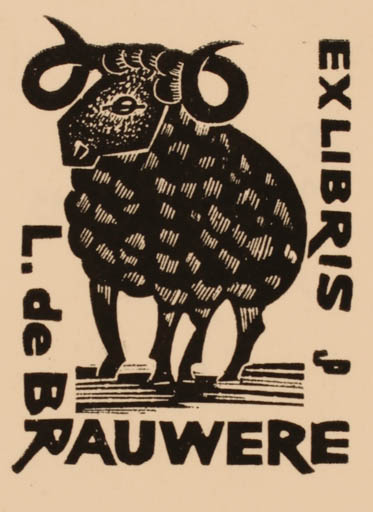 Exlibris by Piet Janssens from Belgium for L. de Brauwere - Fauna 