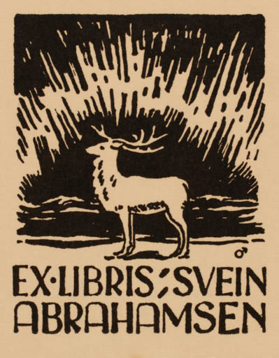 Exlibris by Albert Jaern from Norway for Svein Abrahamsen - Fauna 