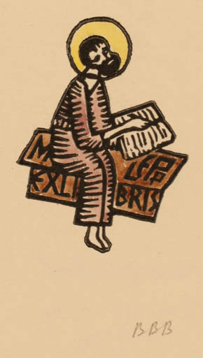 Exlibris by ? Vinogradov from Lithuania for Mart Lepp - Religion 