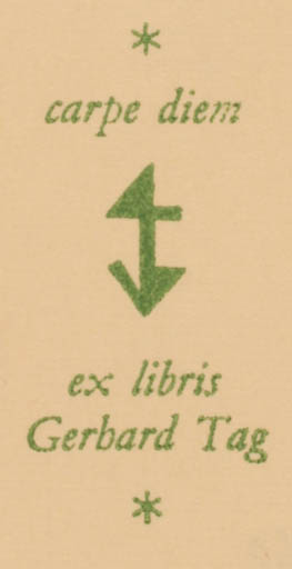 Exlibris by Gerhard Tag from Germany for Gerhard Tag - Text/Writing 