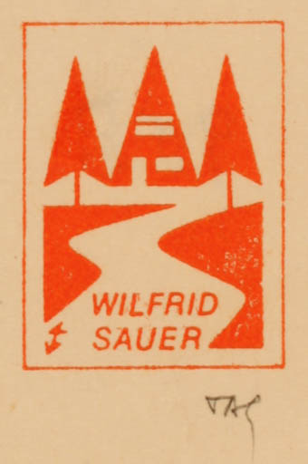 Exlibris by Gerhard Tag from Germany for Wilfrid Sauer - 