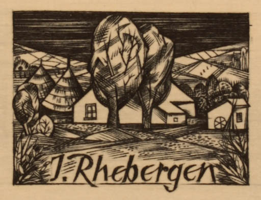 Exlibris by Lou Strik from Netherland for G. Jan Rhebergen - Scenery/Landscape 