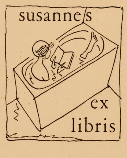 Exlibris by Ebbe Sadolin from Denmark for ? Susanne - Woman 