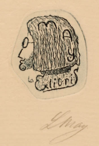 Exlibris by Lorentz May from Denmark for Ole May - Portrait 