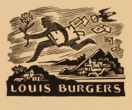 Exlibris by Thijs Mauve from Netherland for Louis Burgers - Scenery/Landscape Man 