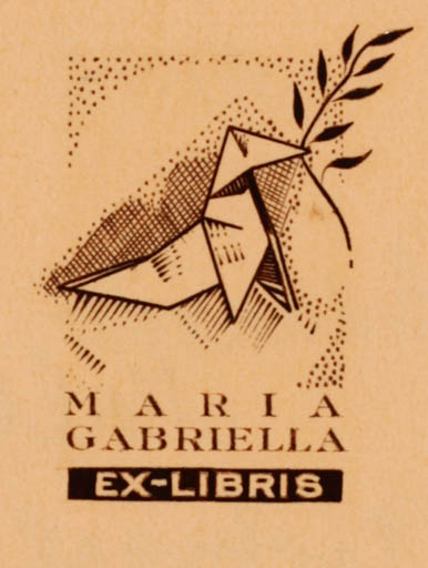 Exlibris by Eduardo Malta from Portugal for Maria Gabriella - Abstract 