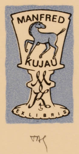 Exlibris by Gerhard Tag from Germany for Manfred Kujau - Horse 