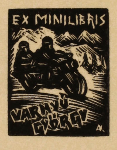 Exlibris by Kàroly Andrusko from Yugoslavia for Varnyu György - 