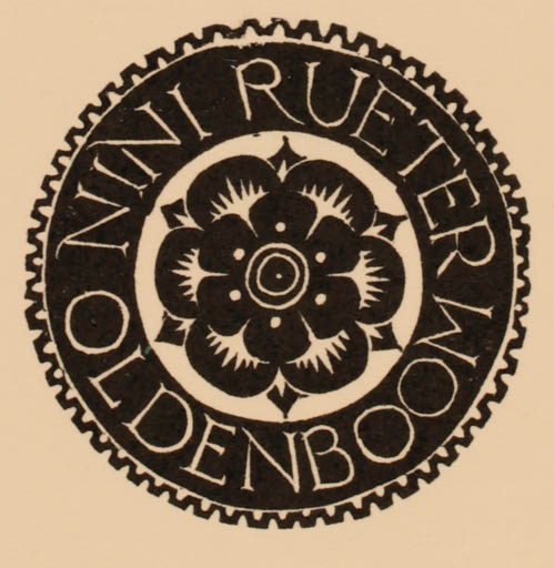 Exlibris by Pam Georg Rueter from Netherland for Nini Rueter-Oldenboom - Flower 