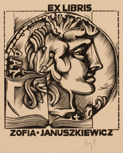 Exlibris by Wojciech Luczak from Poland for Zofia Januszkiewicz - Portrait 