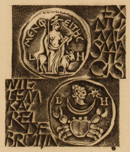 Exlibris by Wojciech Jakubowski from Poland for W.K. De Bruijn - Hobby 