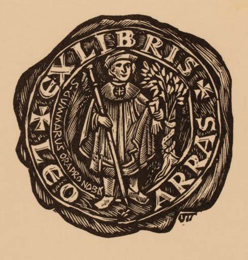 Exlibris by Herbert S. Ott from Germany for Leo Arras - Man 