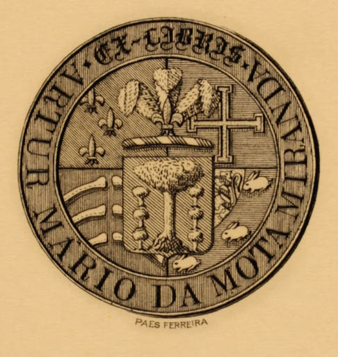 Exlibris by Paes Ferreira from Portugal for Artur Mario Da Mota Miranda - Heraldry 