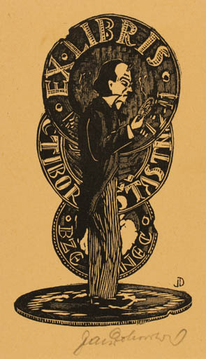 Exlibris by Jaroslav Dobrolsky from Russia for ? ? - Man 