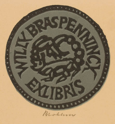 Exlibris by Henk Blokhuis from Netherland for Willy Braspennincx - Fauna 