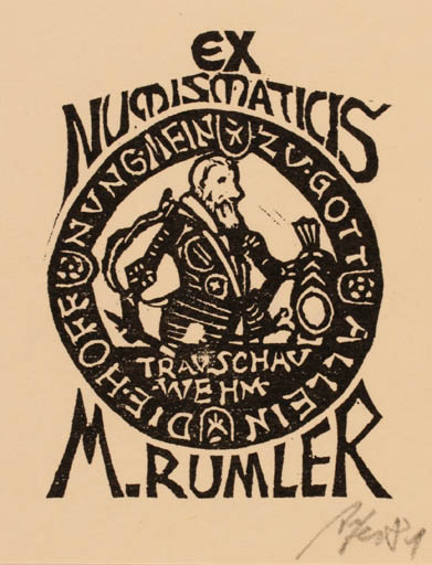 Exlibris by Karl Heinz Anger from Germany for M. Rumler - Hobby Knight 