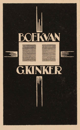 Exlibris by H. Wilen from Netherland for G. A. Kinker - Book 