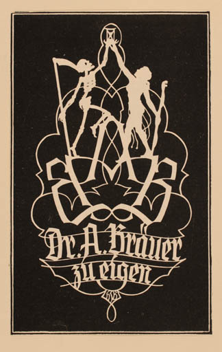 Exlibris by Hans Schaefer from Germany for Jüergen, A. Brauer - Death Woman 