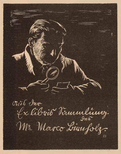 Exlibris by Emil Bröckl from Austria for M. Livufolz - Man 