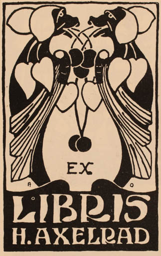 Exlibris by Alfred Offner from Austria for H. Axelrad - Jugend 