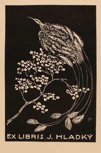 Exlibris by Frantisek Kobliha from Czechoslovakia for Josef Hladky - Bird 