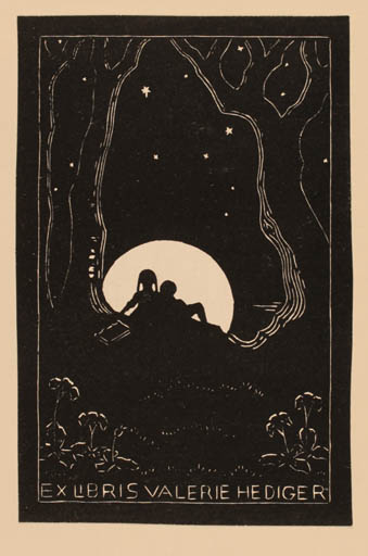Exlibris by A. H. Meyer from Germany for Valeire Hediger - Couple 