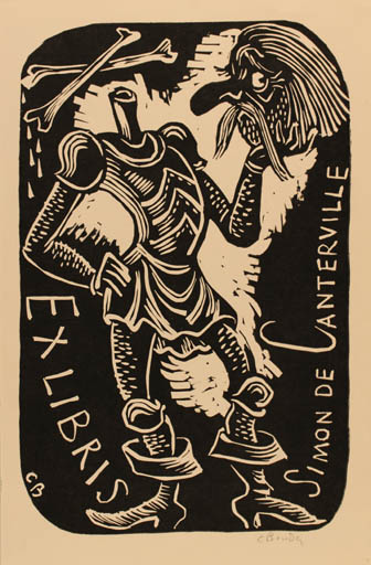 Exlibris by   from Czechoslovakia for Simon de Canterville - Knight 