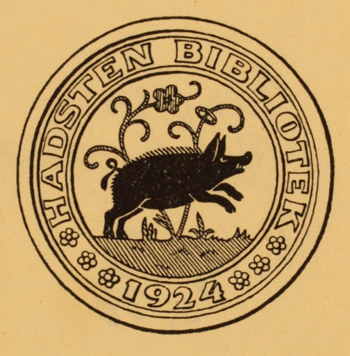 Exlibris by Junckers Reklamebureau from Denmark for ? Hadsten Bibliotek - Fauna 