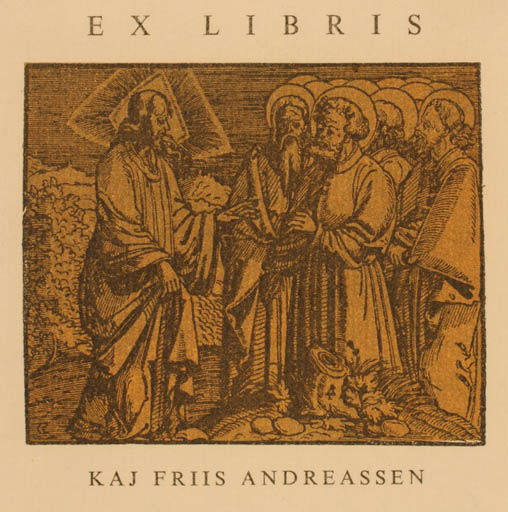 Exlibris by ? ? from Denmark for K.E. Friis Andreassen - Group Religion 