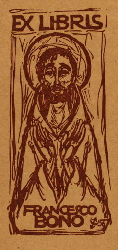 Exlibris by Lorenzo Alessandri from Italy for Francesco Bono - Religion 